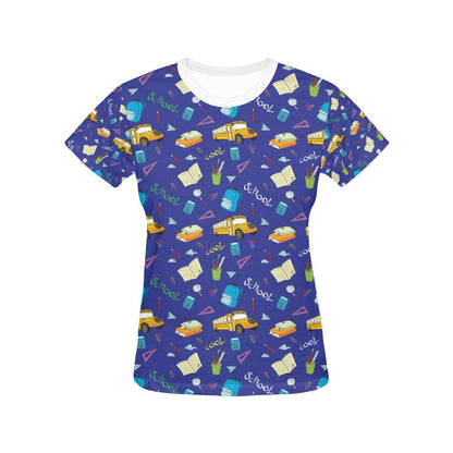 School Bus Print Design LKS307 Women's  T-shirt
