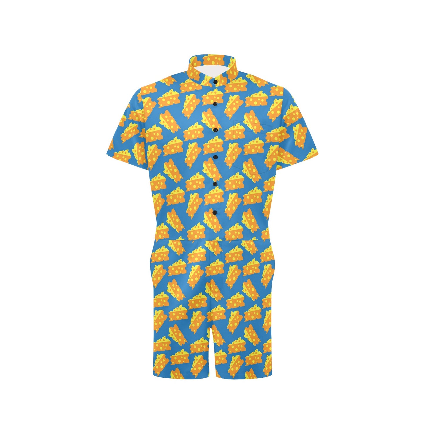 Cheese Pattern Print Design 05 Men's Romper