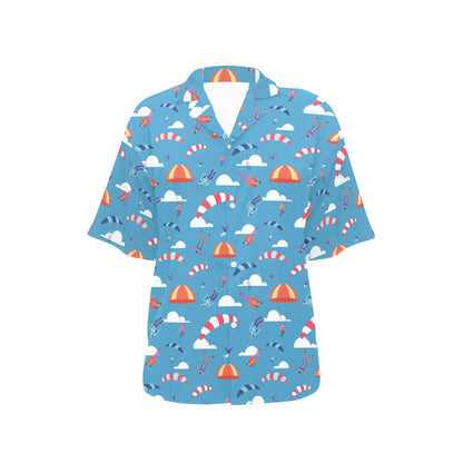 Skydiving Pattern Print Design 03 Women's Hawaiian Shirt