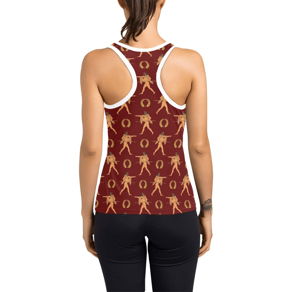 Ancient Greek Print Design LKS307 Women's Racerback Tank Top