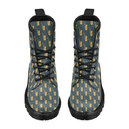Saxophone Print Design LKS401 Women's Boots