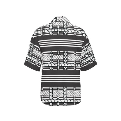 Samoan Tattoo Print Design LKS304 Women's Hawaiian Shirt