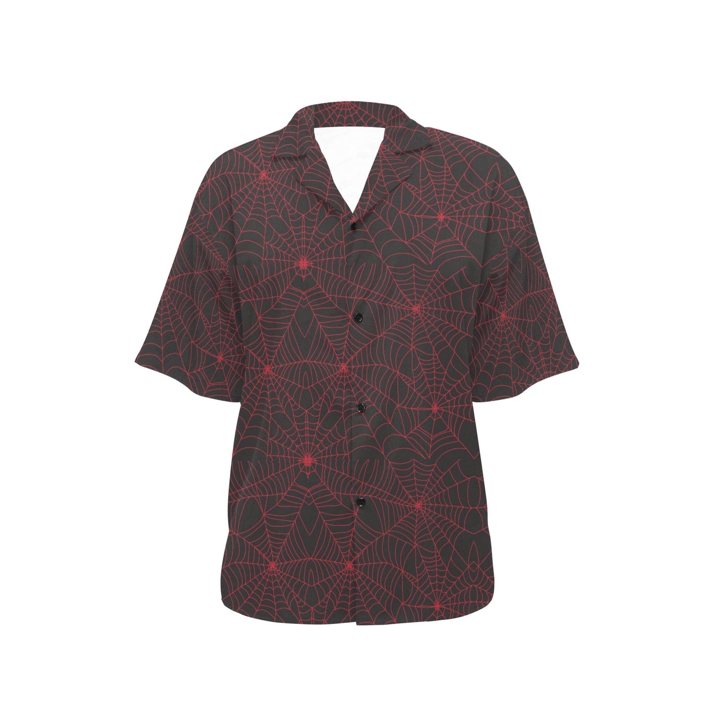 Spider Web Red Print Design LKS302 Women's Hawaiian Shirt