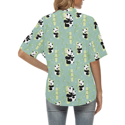 Panda Pattern Print Design A03 Women's Hawaiian Shirt