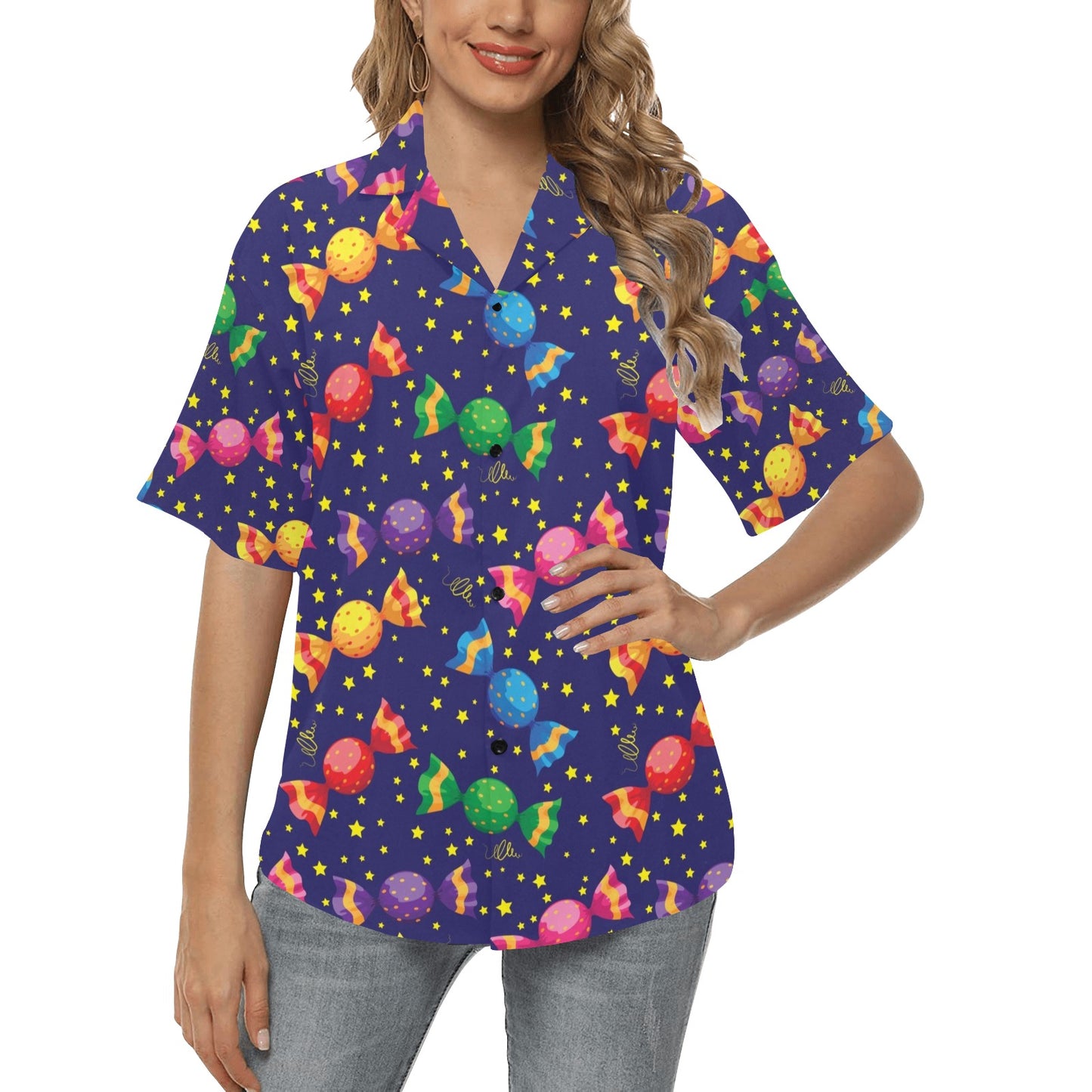 Candy Pattern Print Design CA06 Women's Hawaiian Shirt