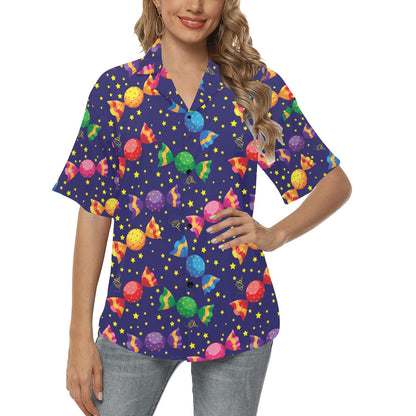 Candy Pattern Print Design CA06 Women's Hawaiian Shirt
