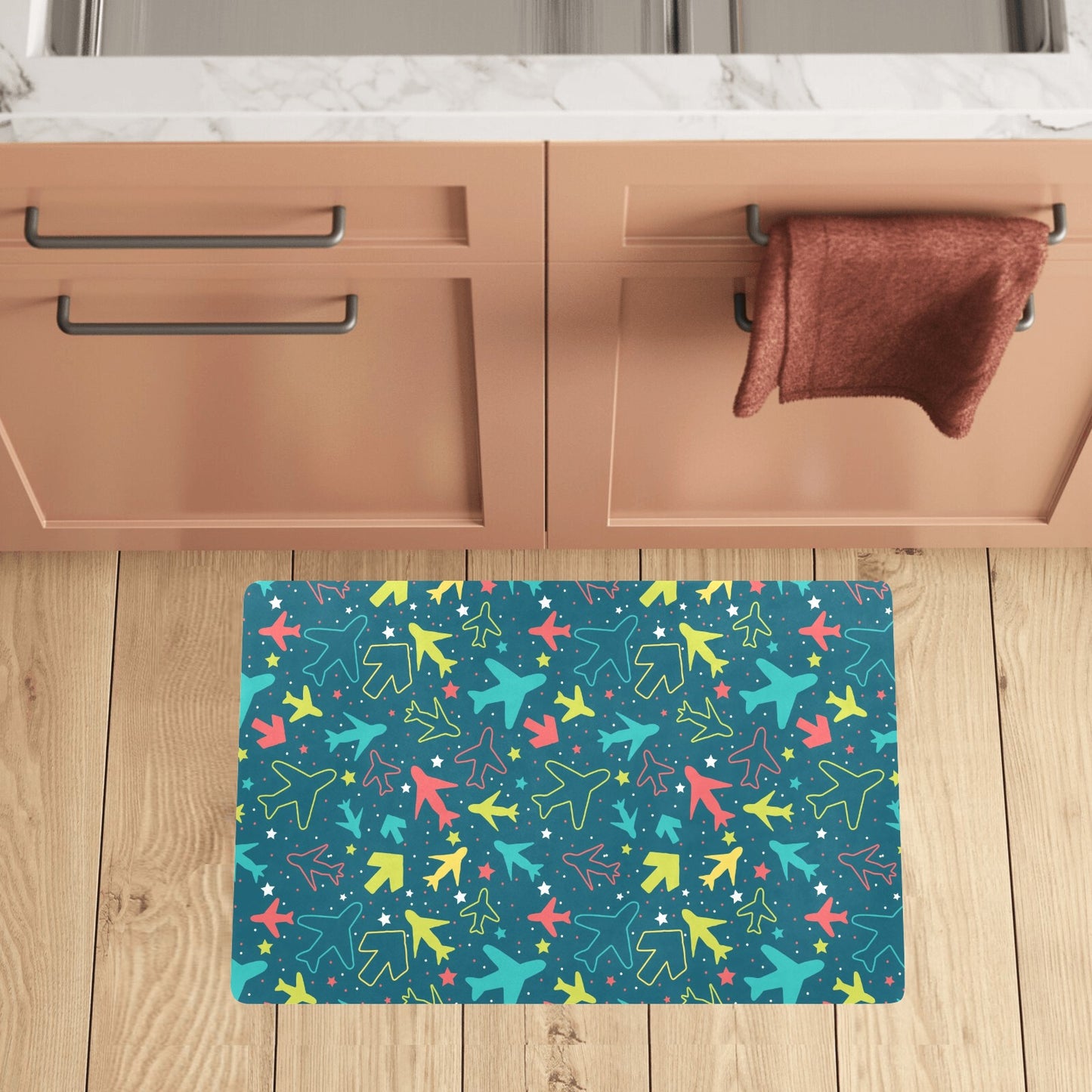 Airplane Pattern Print Design 05 Kitchen Mat