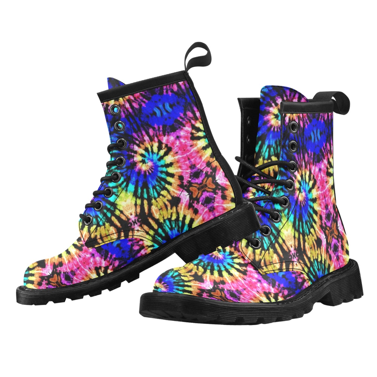 Tie Dye Rainbow Design Print Women's Boots