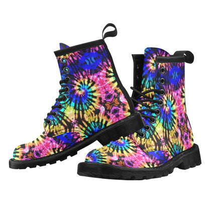 Tie Dye Rainbow Design Print Women's Boots