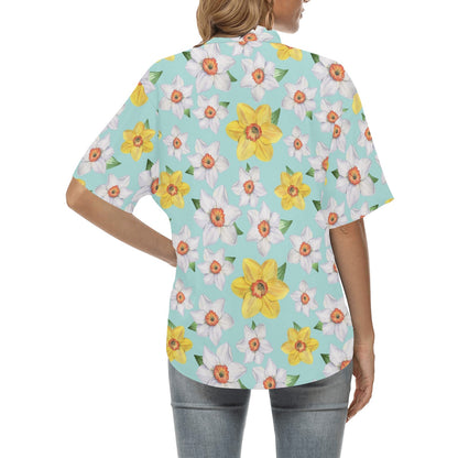Daffodils Pattern Print Design DF07 Women's Hawaiian Shirt