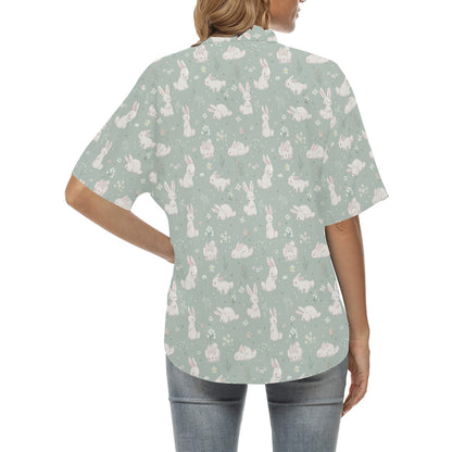 Bunny Pattern Print Design 03 Women's Hawaiian Shirt