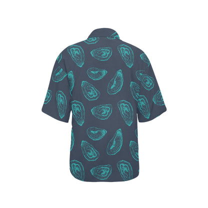 Oyster Pattern Print Design 01 Women's Hawaiian Shirt