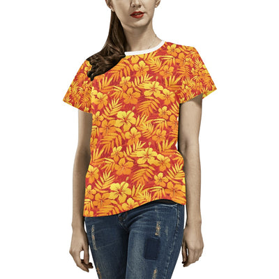 Hibiscus Summer Print Design LKS302 Women's  T-shirt