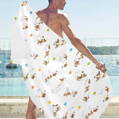 Russell Terriers With Balls Print Design LKS307 Beach Towel 32" x 71"