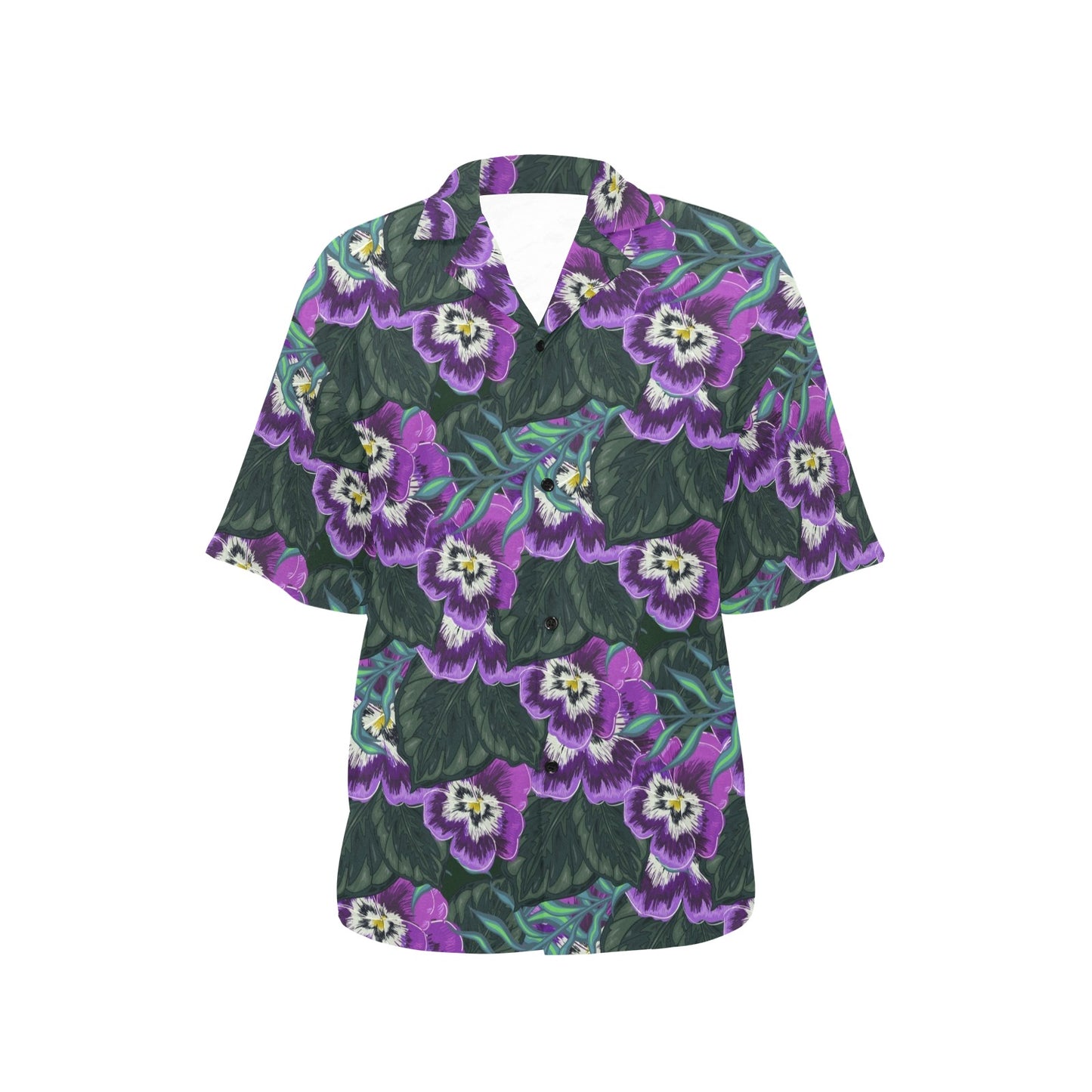 Pansy Pattern Print Design PS07 Women's Hawaiian Shirt