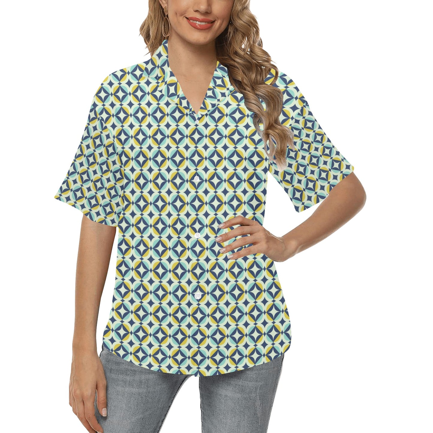 Swedish Design Pattern Women's Hawaiian Shirt