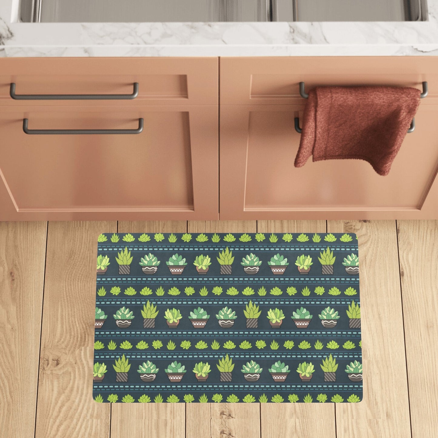 Cactus Pattern Print Design 07 Kitchen Mat