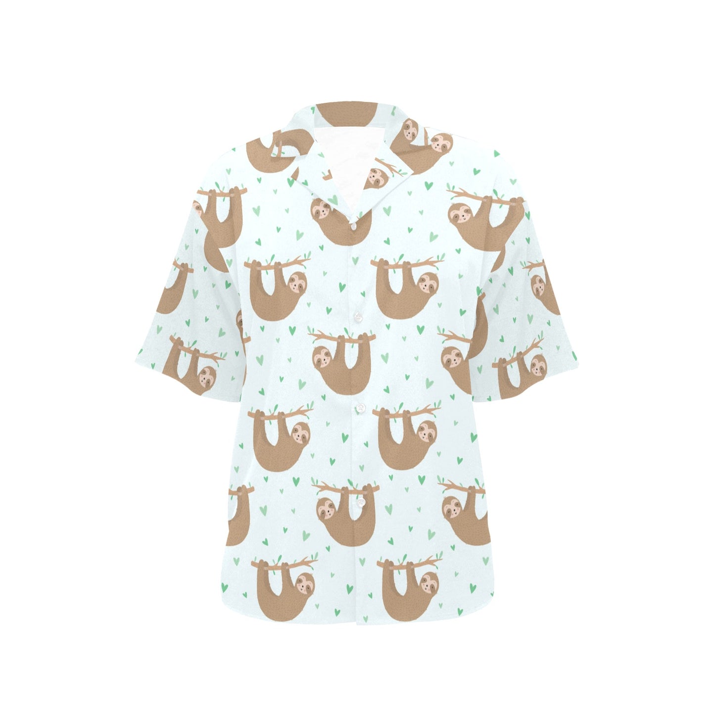 Sloth Print Design LKS308 Women's Hawaiian Shirt