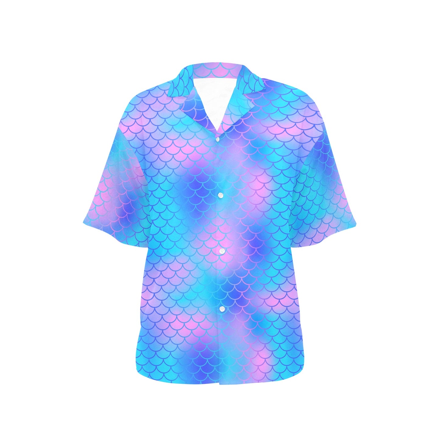 Mermaid Scales Pattern Print Design 04 Women's Hawaiian Shirt