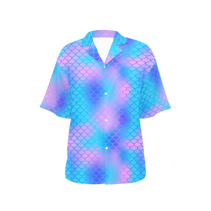 Mermaid Scales Pattern Print Design 04 Women's Hawaiian Shirt