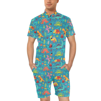 Dinosaur Cartoon Style Men's Romper