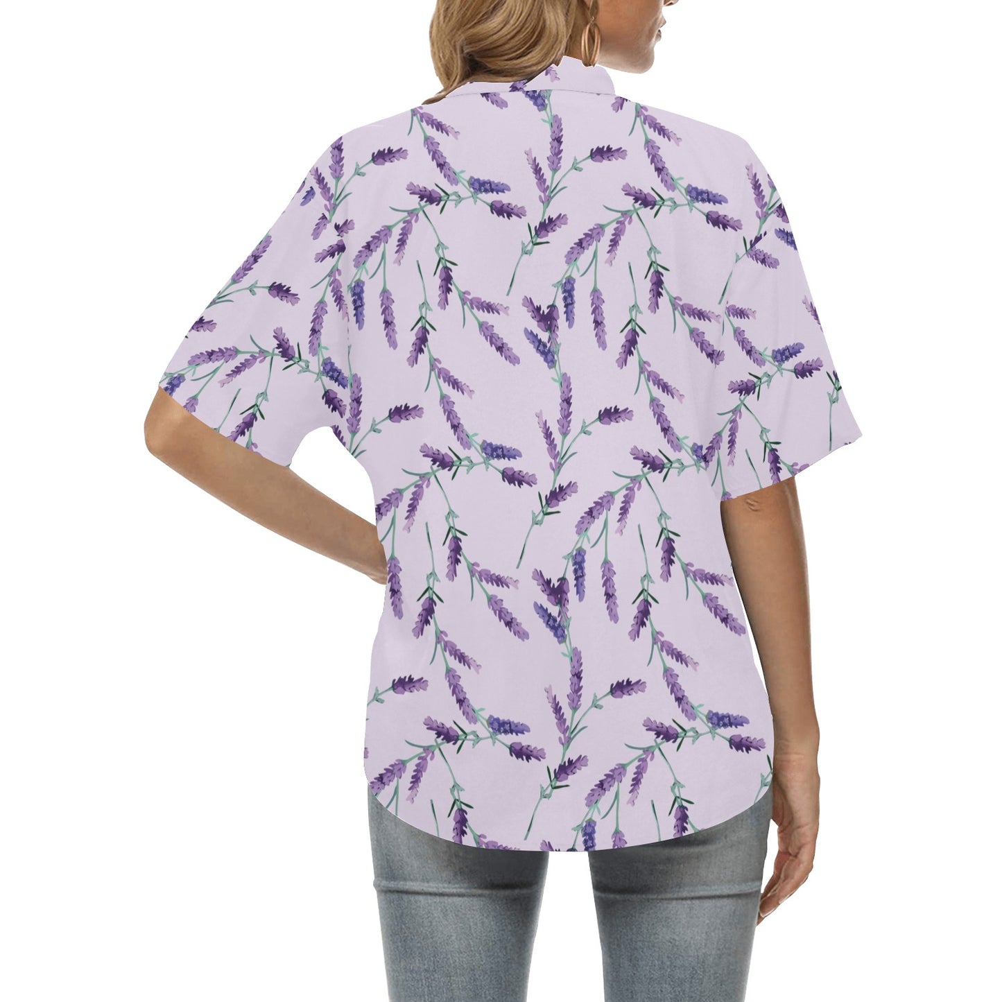 Lavender Pattern Print Design 02 Women's Hawaiian Shirt