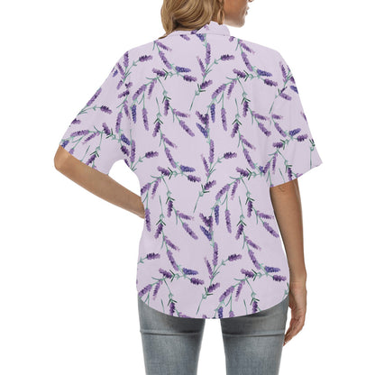 Lavender Pattern Print Design 02 Women's Hawaiian Shirt