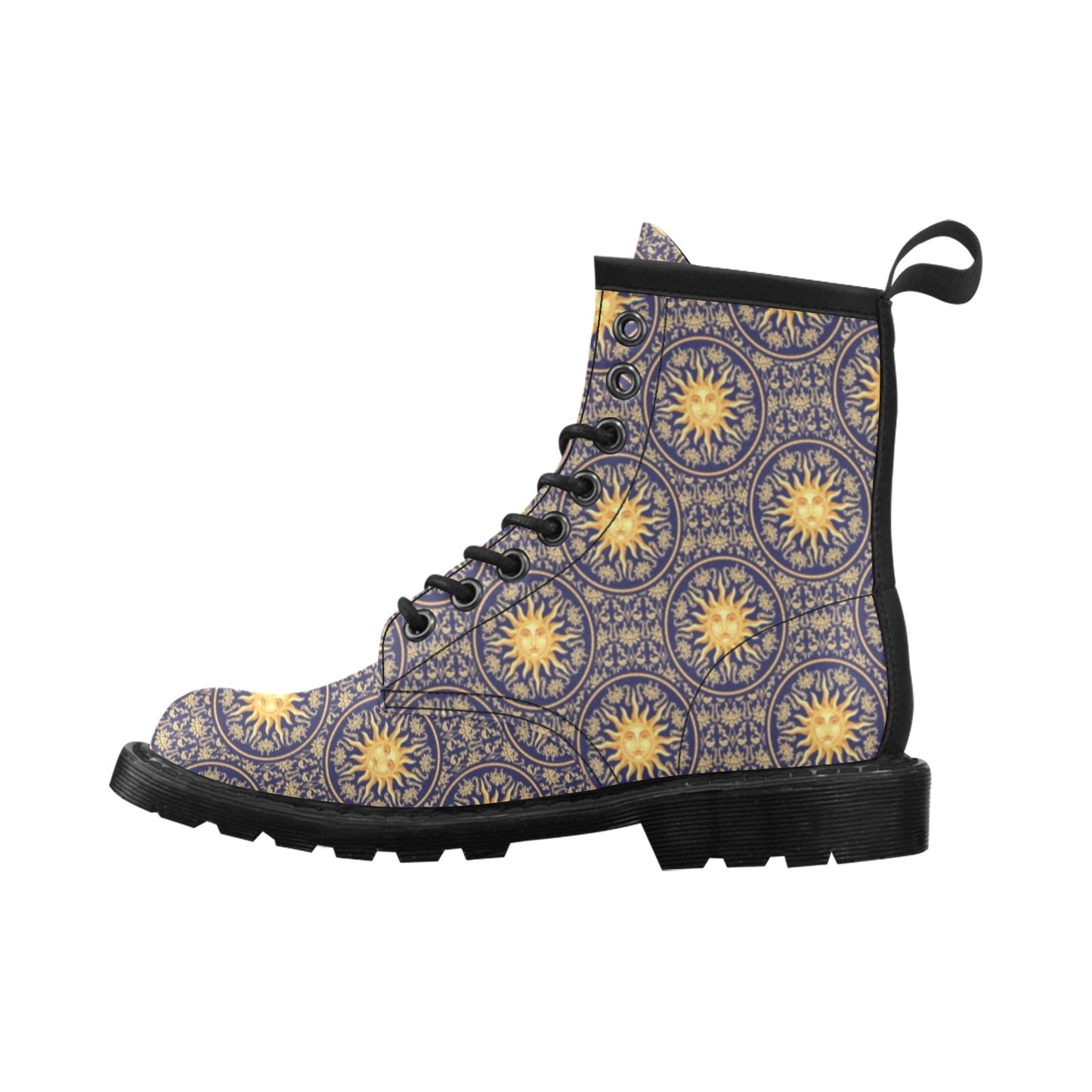 Celestial Gold Sun Face Women's Boots
