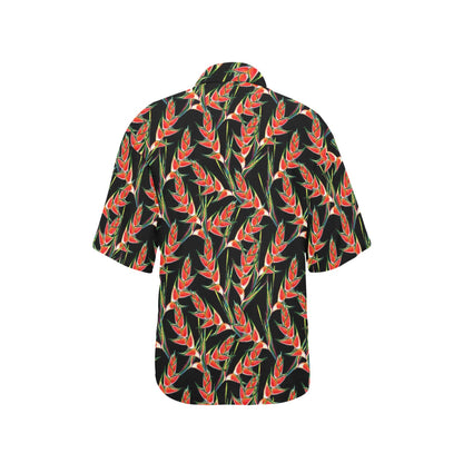 Heliconia Pattern Print Design HL010 Women's Hawaiian Shirt