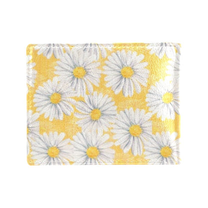 Daisy Yellow Watercolor Print Pattern Men's ID Card Wallet
