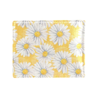 Daisy Yellow Watercolor Print Pattern Men's ID Card Wallet