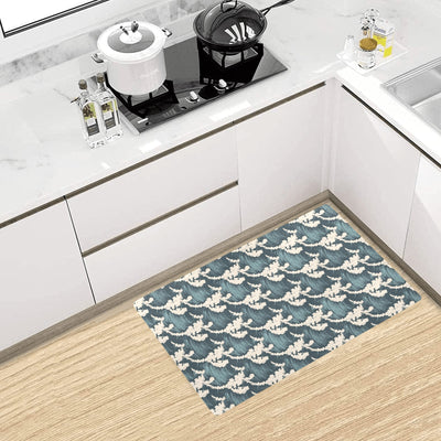 Wave Art Print Kitchen Mat