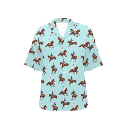 Equestrian Horse Riding Women's Hawaiian Shirt