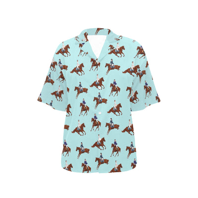 Equestrian Horse Riding Women's Hawaiian Shirt