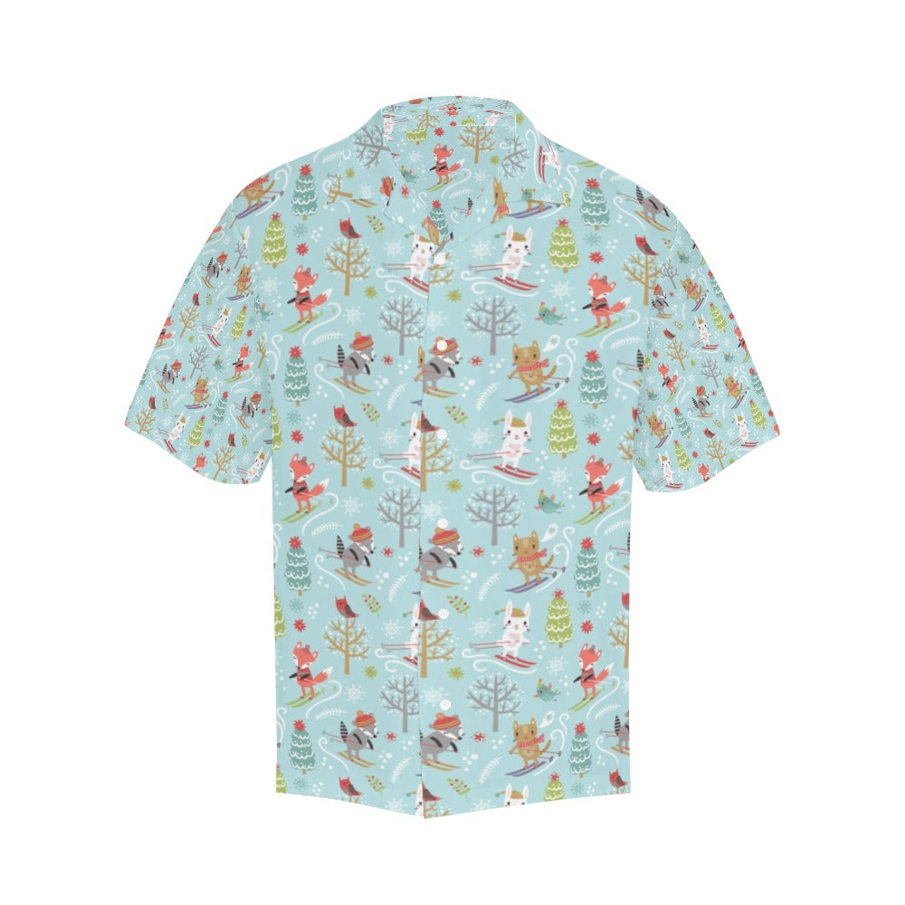 Ski Fox Cute Print Design LKS303 Men's Hawaiian Shirt