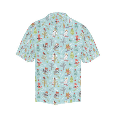 Ski Fox Cute Print Design LKS303 Men's Hawaiian Shirt