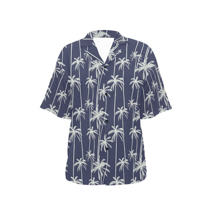 Palm Tree Pattern Print Design PT06 Women's Hawaiian Shirt