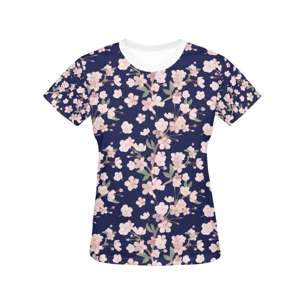 Sakura Print Design LKS301 Women's  T-shirt