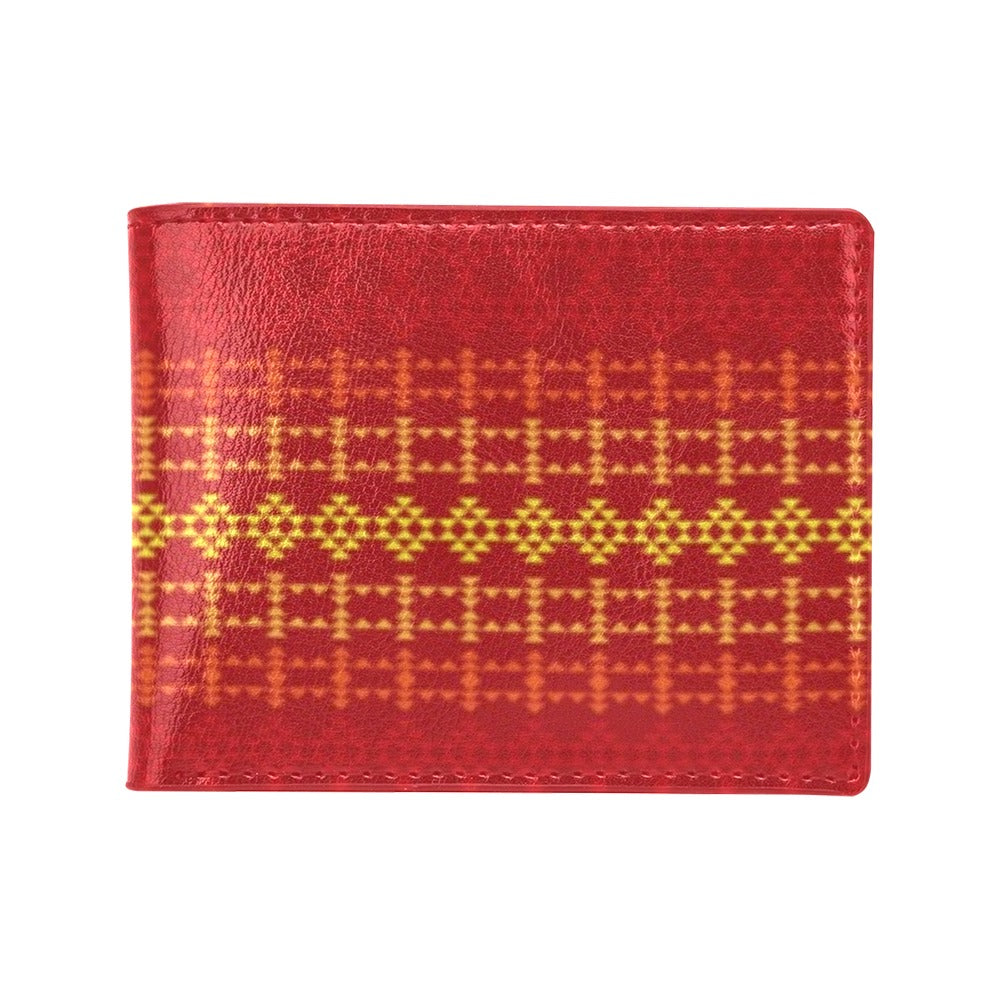 Southwest Red Gold Design Themed Print Men's ID Card Wallet