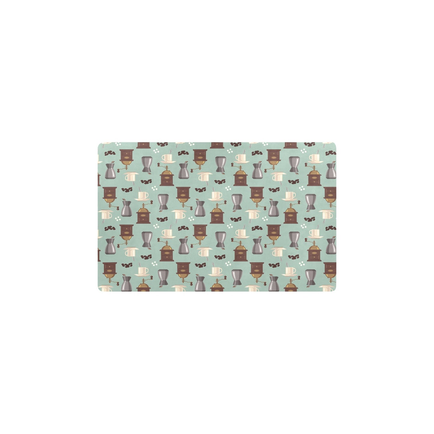 Coffee Pattern Print Design 04 Kitchen Mat