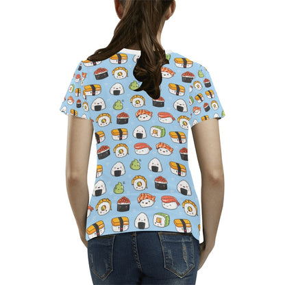 Sushi Print Design LKS303 Women's  T-shirt