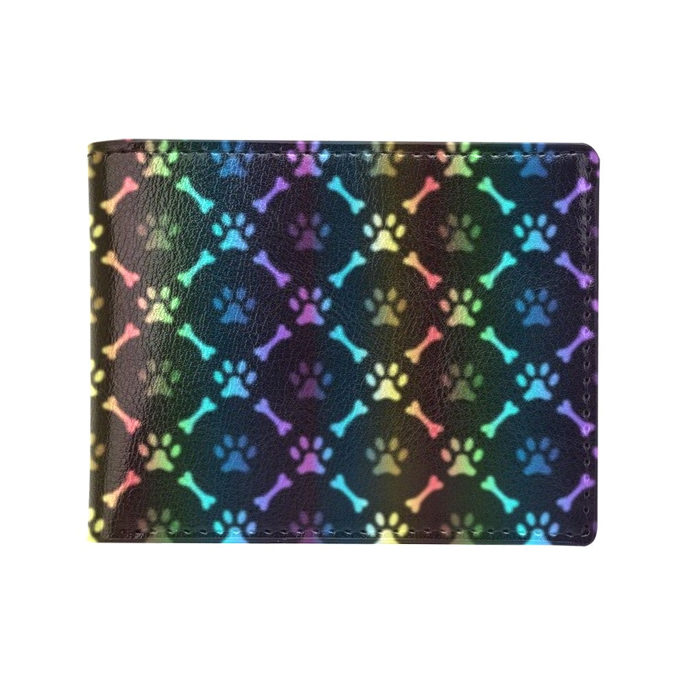 Paw Rainbow Print Men's ID Card Wallet