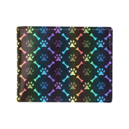 Paw Rainbow Print Men's ID Card Wallet
