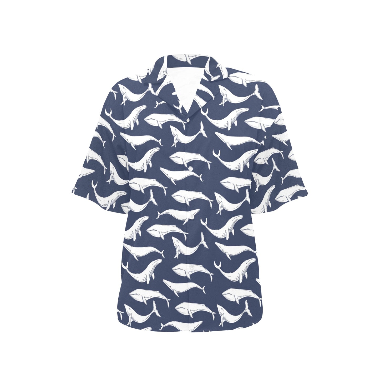 Whale Print Design LKS308 Women's Hawaiian Shirt