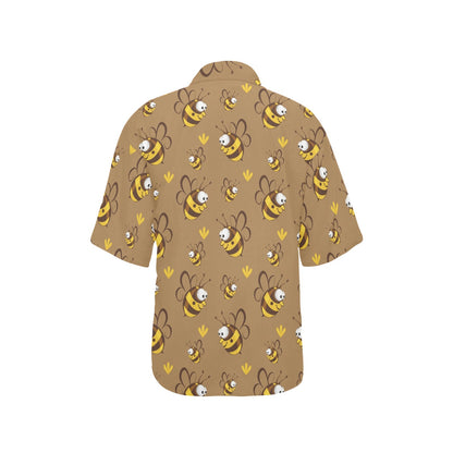Bee Pattern Print Design BEE09 Women's Hawaiian Shirt
