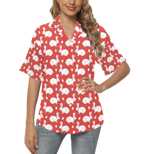 Rabbit Pattern Print Design RB017 Women's Hawaiian Shirt