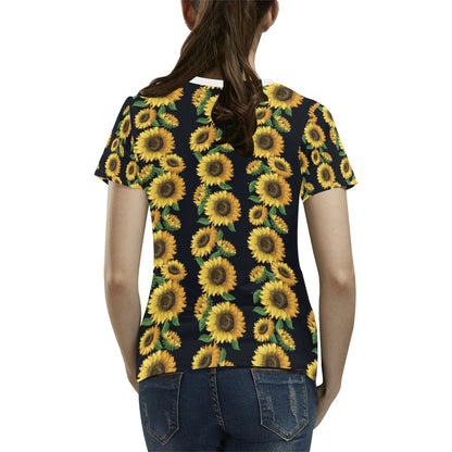 Sunflower Print Design LKS306 Women's  T-shirt