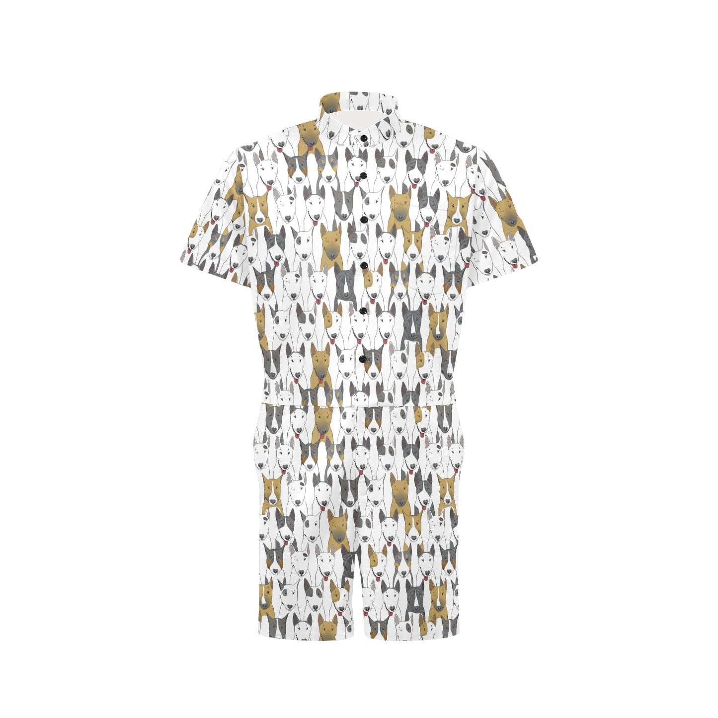 Bull Terriers Pattern Print Design 03 Men's Romper