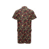 Microphone Skull Rose Pattern Print Design 02 Men's Romper