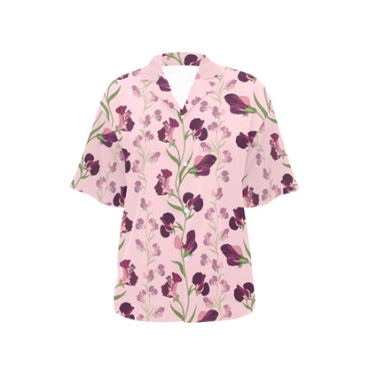 Peony Pattern Print Design PE09 Women's Hawaiian Shirt